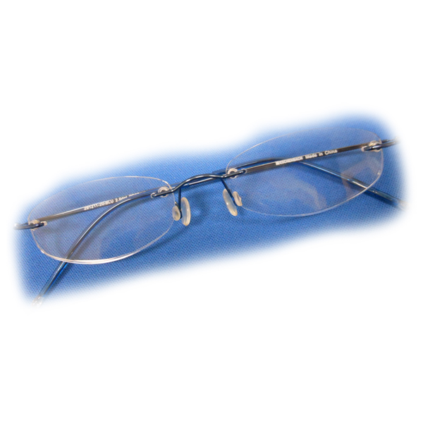 +1 Diopter Eschenbach Rimless Reading Glasses - Silver Oval - Click Image to Close